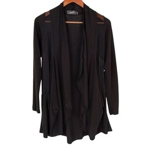 Sympli Open Front Cardigan Black Size 4